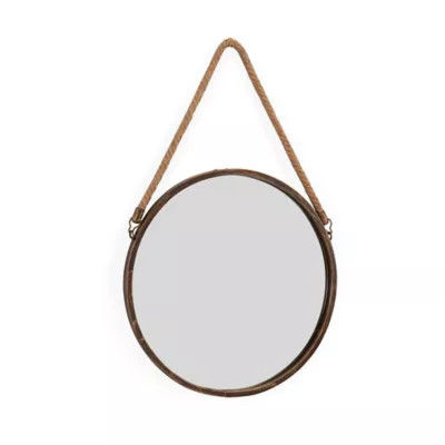 Danya B. Round Mirror with Hanging Rope in Gold | Bed Bath & Beyond | Bed Bath & Beyond