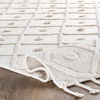 nuLOOM Jinny Trellis Wool Area Rug, 4' x 6', Ivory | Amazon (US)
