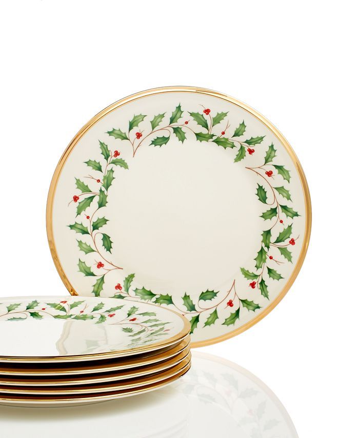 Lenox Holiday Salad Plate Set, Buy 3 Get 6 & Reviews - Fine China - Macy's | Macys (US)