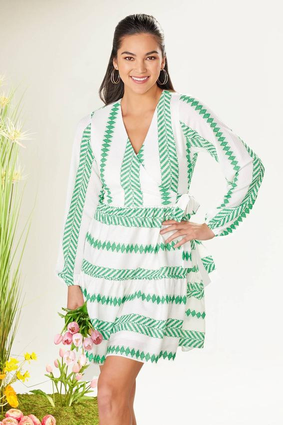 Geo Surplice Dress | Cato Fashions