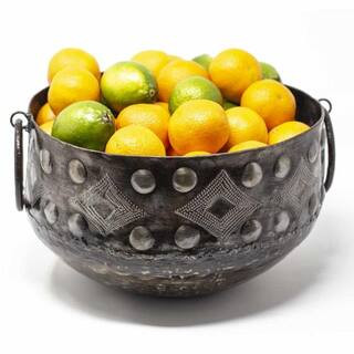 Global Craft Hammered Beverage Tub Haitian Steel Grey Metallic Drum Sculpture HMDBWL_GWH - The Ho... | The Home Depot
