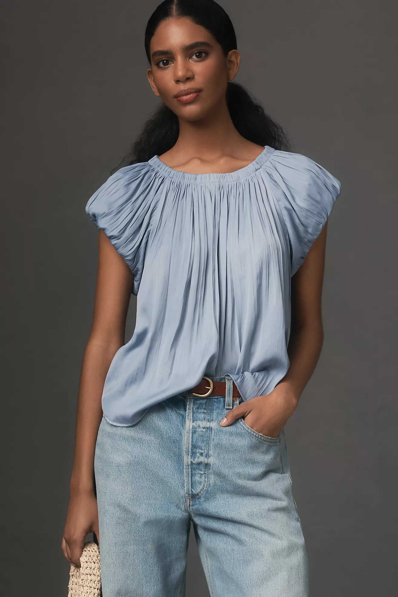 By Anthropologie Short-Sleeve Bubble Blouse | Anthropologie (US)