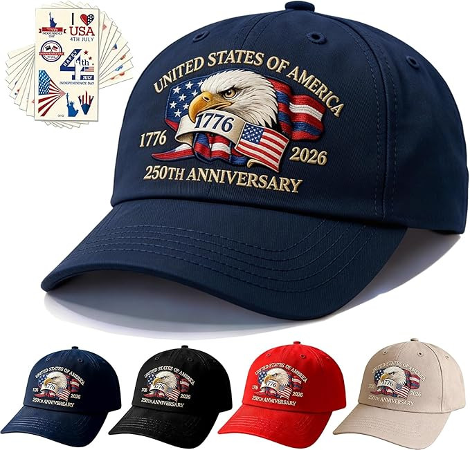 250 Anniversary USA Hat for Men Women,Printed Adjustable Baseball Cap,250th Years Gift Merchandis... | Amazon (US)