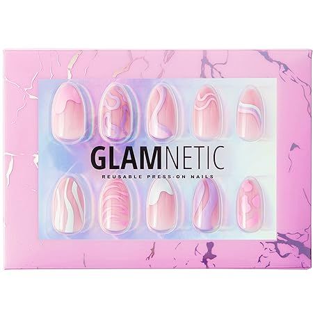 Glamnetic Press On Nails - Wild Card | Opaque UV Finish Short Pointed Almond Shape, Reusable Past... | Amazon (US)