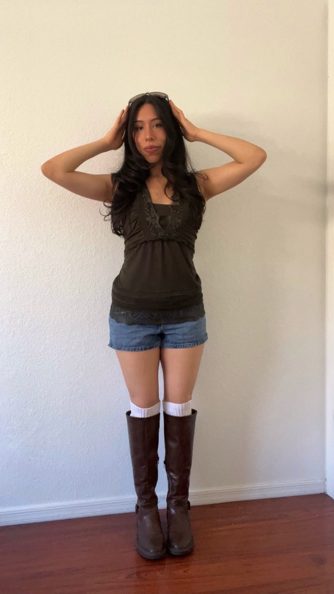 spring outfit idea: babydoll top is thrifted tag says “White House black market"

#LTKSeasonal