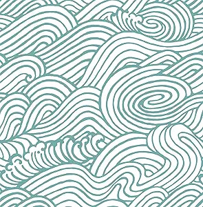 NuWallpaper NUS4164 Saybrook Peel & Stick Wallpaper, Teal | Amazon (US)