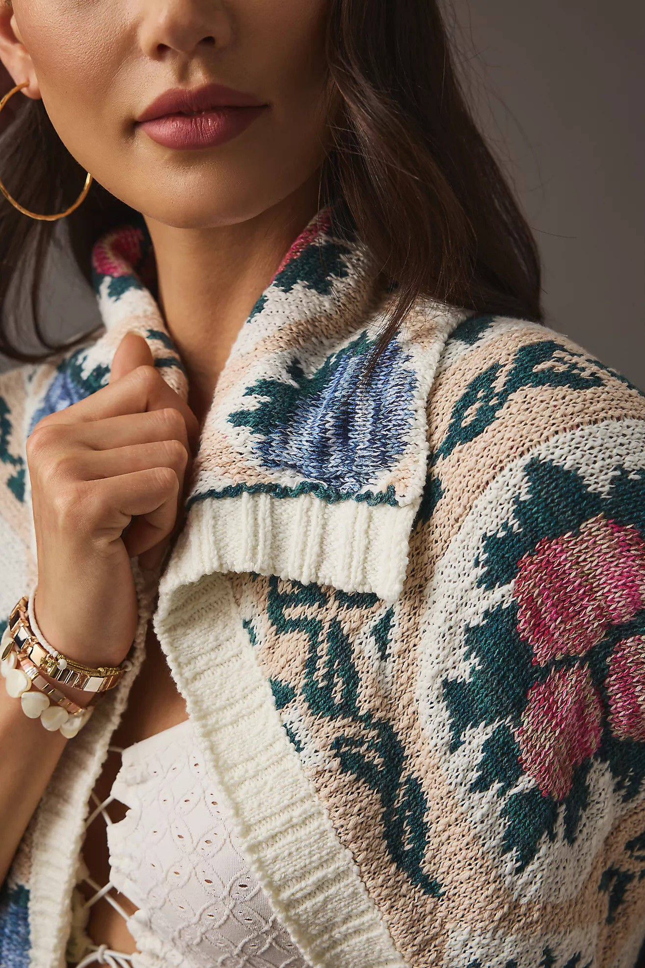 By Anthropologie Floral Cocoon Cardigan Sweater | Anthropologie (US)