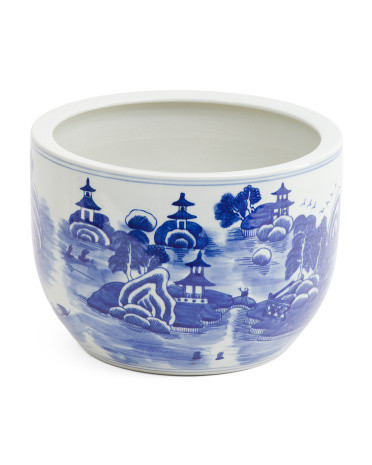 11x8 Mountain Pagoda Round Cache Pot | TJ Maxx