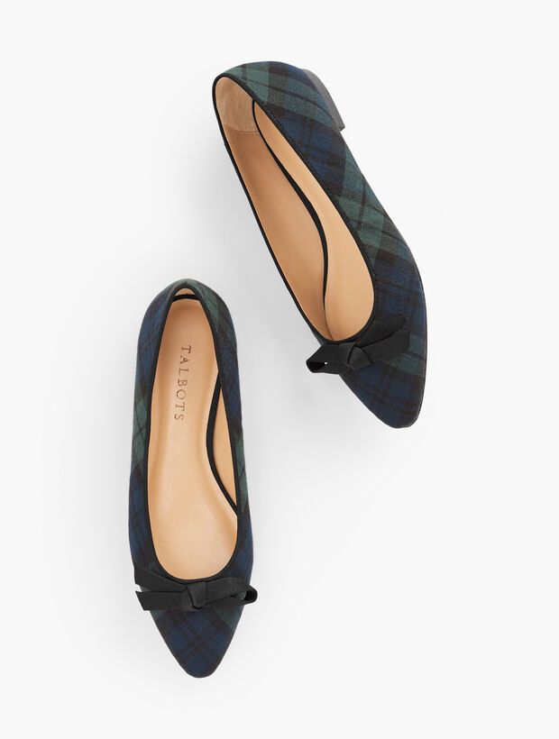 Edison Knot Tartan Flats | Talbots