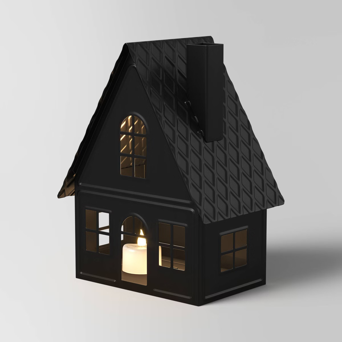 9" Lit Metal House Christmas Village Building - Wondershop™ Black | Target