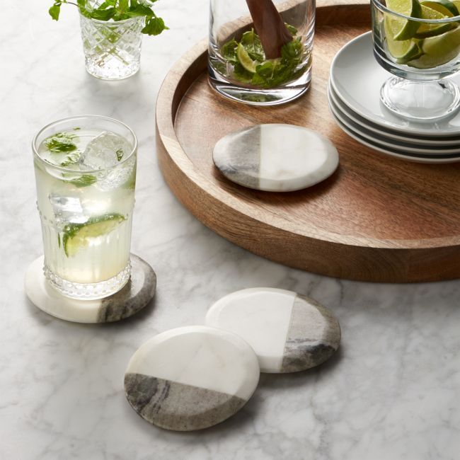 Set of 4 Marble Coasters | Crate & Barrel