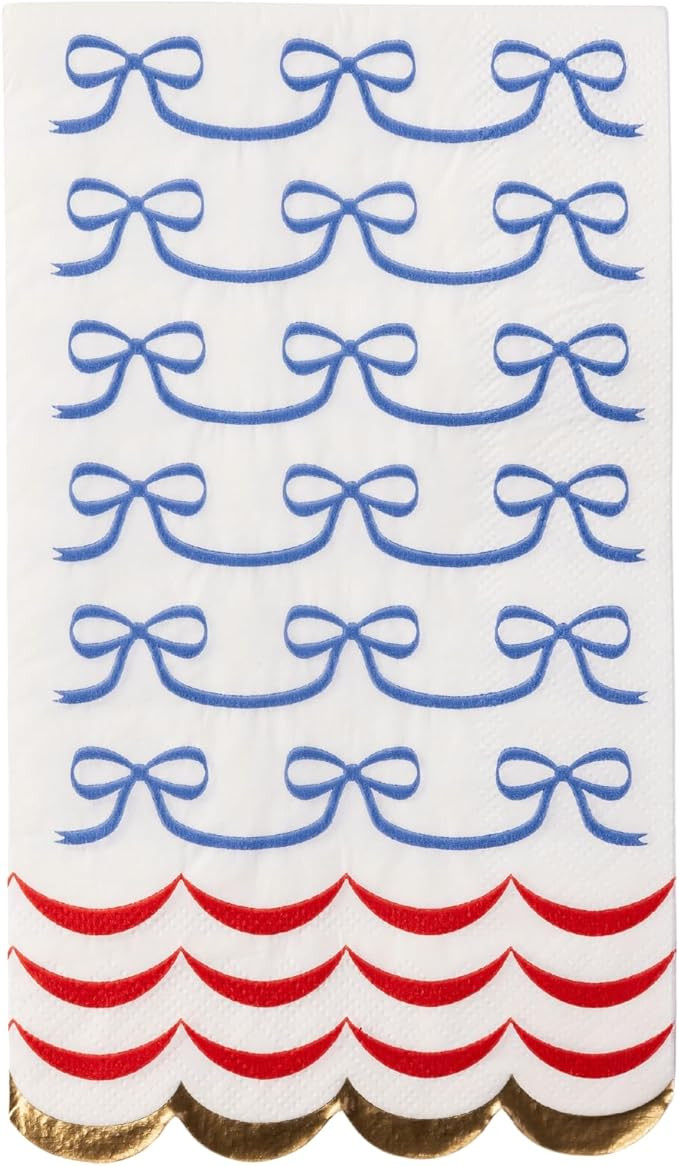 Bonjour Fête 4th of July Bow Flag Guest Towels | 3-Ply Fancy Large Napkins | Patriotic Parties &... | Amazon (US)