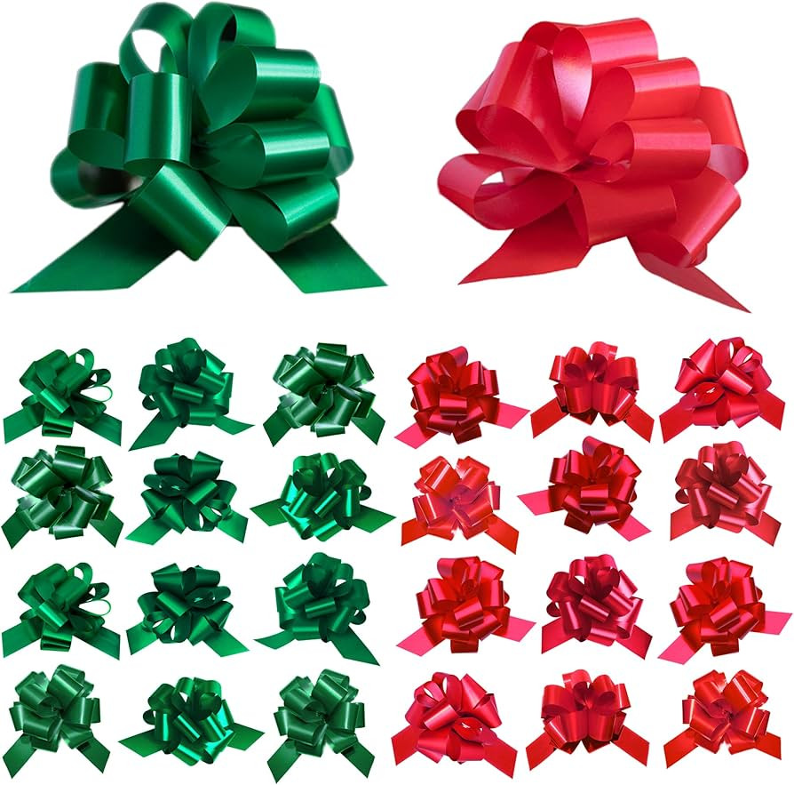 Eye-Catching Xmas Pull Bows for Easy Gift Wrapping with Ribbon - 5" Wide Wrap Bows for Christmas ... | Amazon (US)
