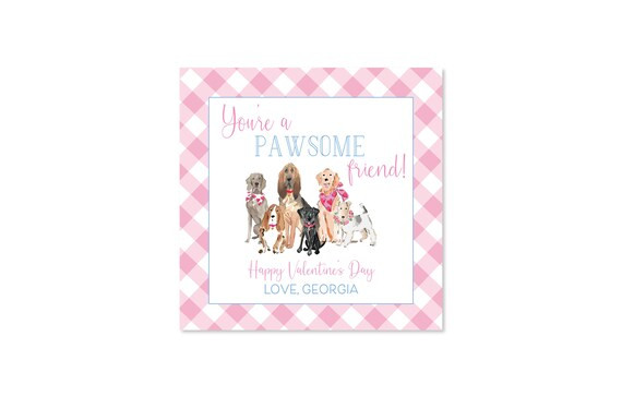 Valentines gift tag Dog Valentine Pawsome Valentine Dog | Etsy | Etsy (US)