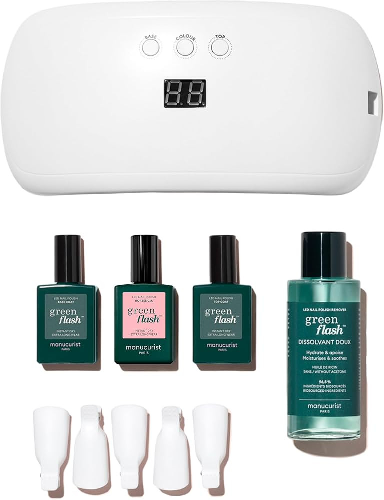 MANUCURIST • Green Flash Premium LED Gel Nail Polish Kit • 36W LED Nail Lamp • Vegan • Ba... | Amazon (US)