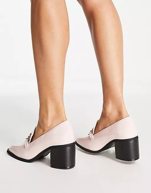 Glamorous mid heel loafers in pink | ASOS (Global)