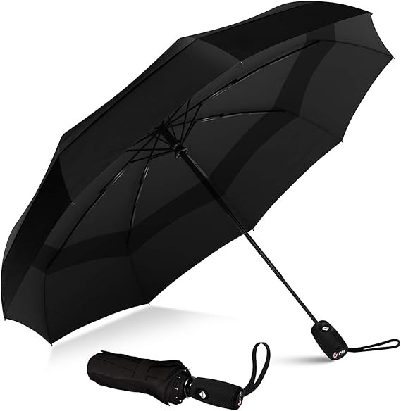Repel Umbrella Windproof Double Vented Travel Umbrella with Teflon Coating (Black) | Amazon (US)