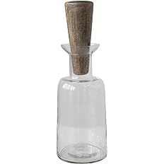 Creative Co-Op Wine Glass Mango Wood Stopper Decanter, 12" x 4", Clear | Amazon (US)