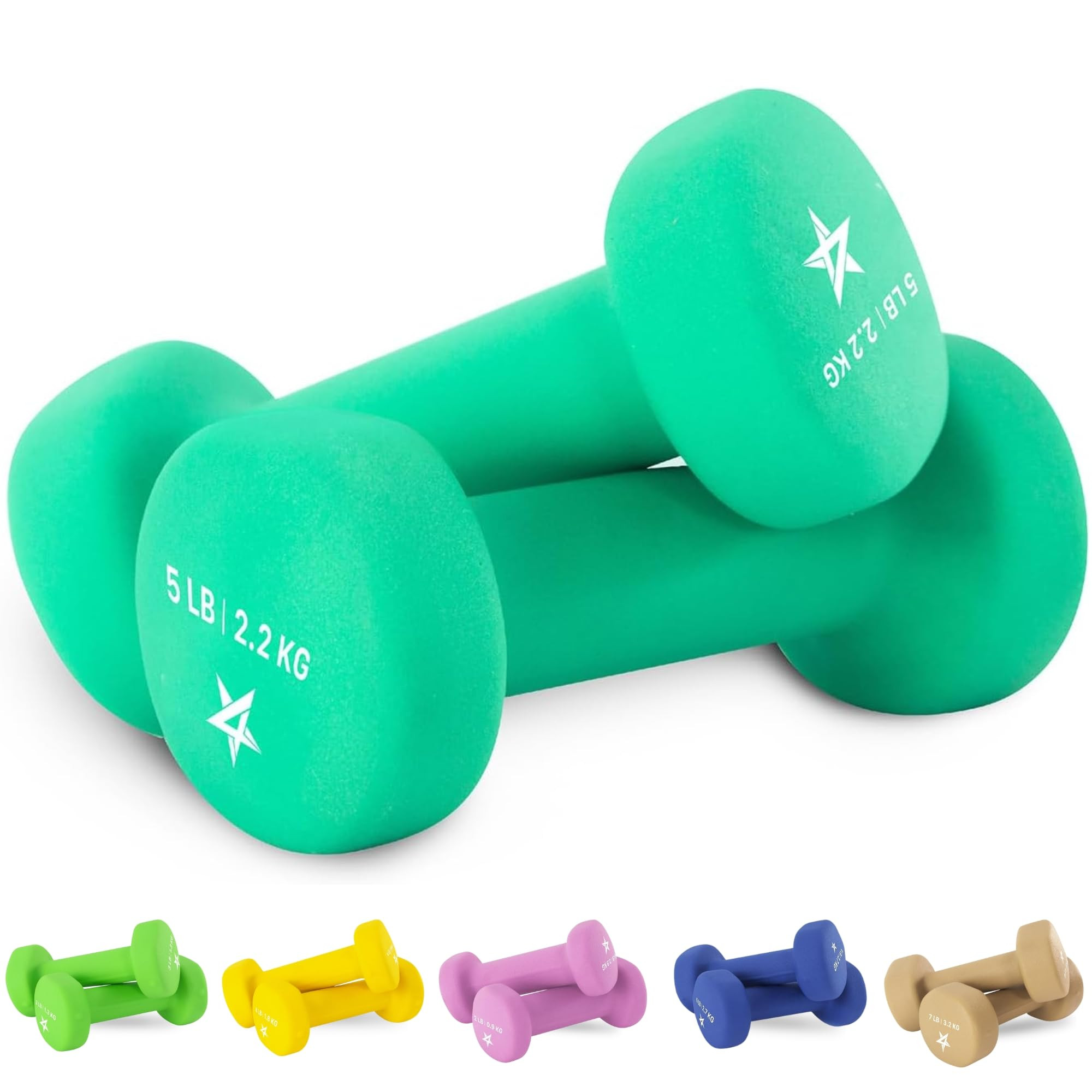 Yes4All Neoprene Coated Dumbbell Hand Weight Sets of 2 - Multiple Weight Options with 15 Colors, ... | Amazon (US)