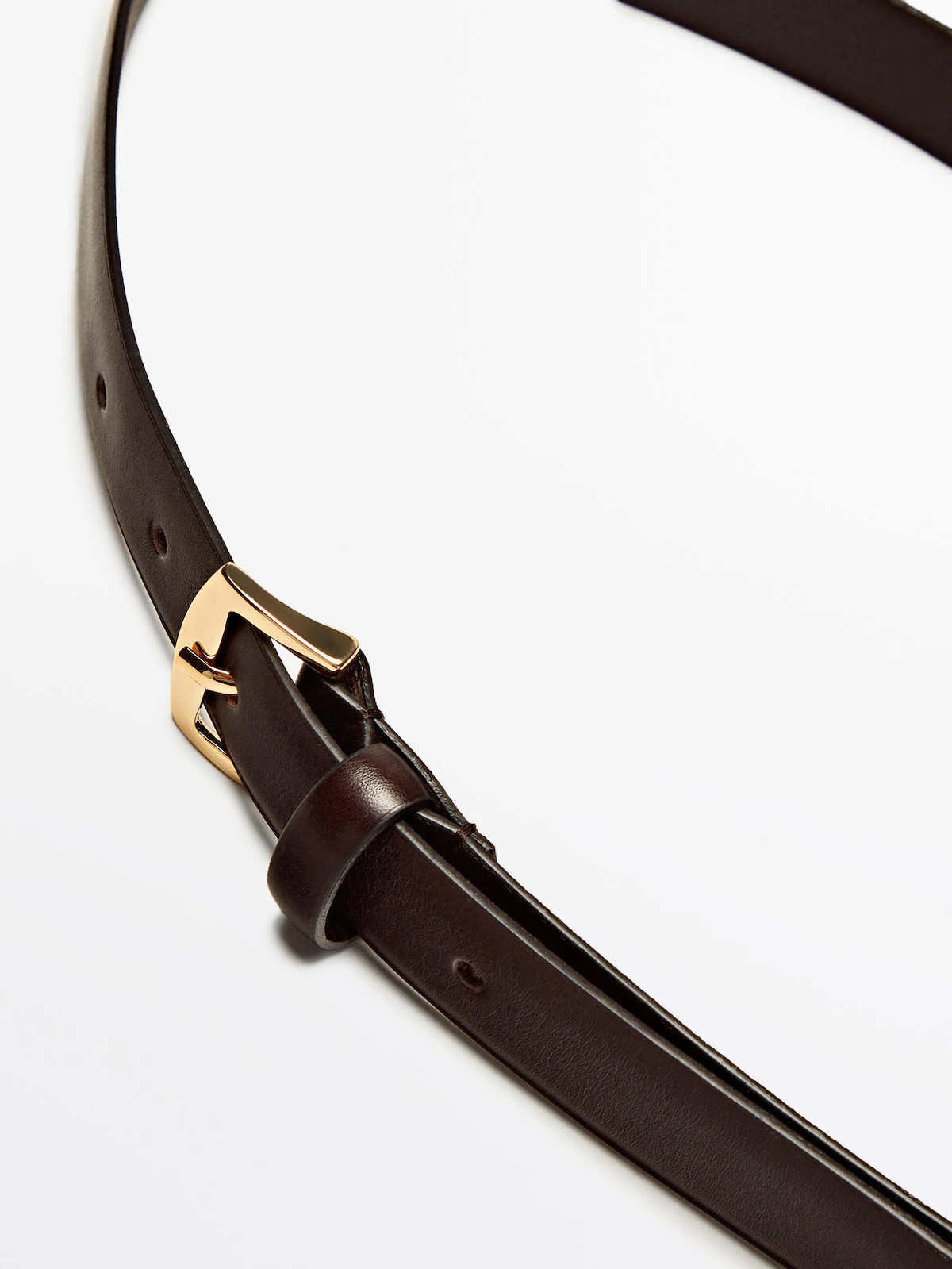 Leather belt with square buckle | Massimo Dutti UK