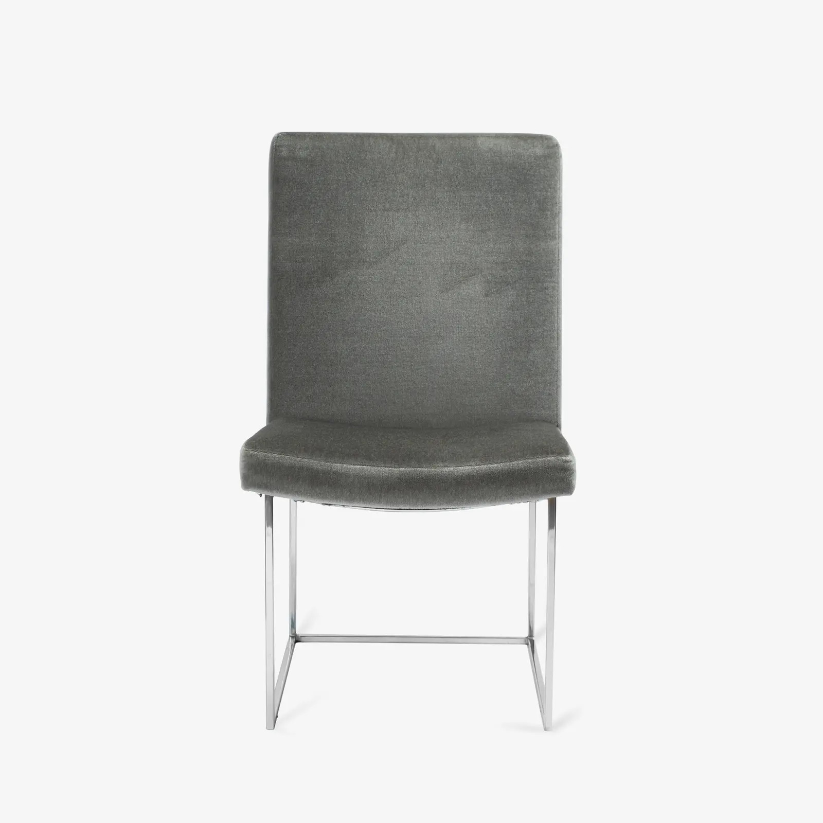 Milo Baughman for Thayer Coggin Thin-Frame Dining Chairs in Gunmetal Mohair | Chairish