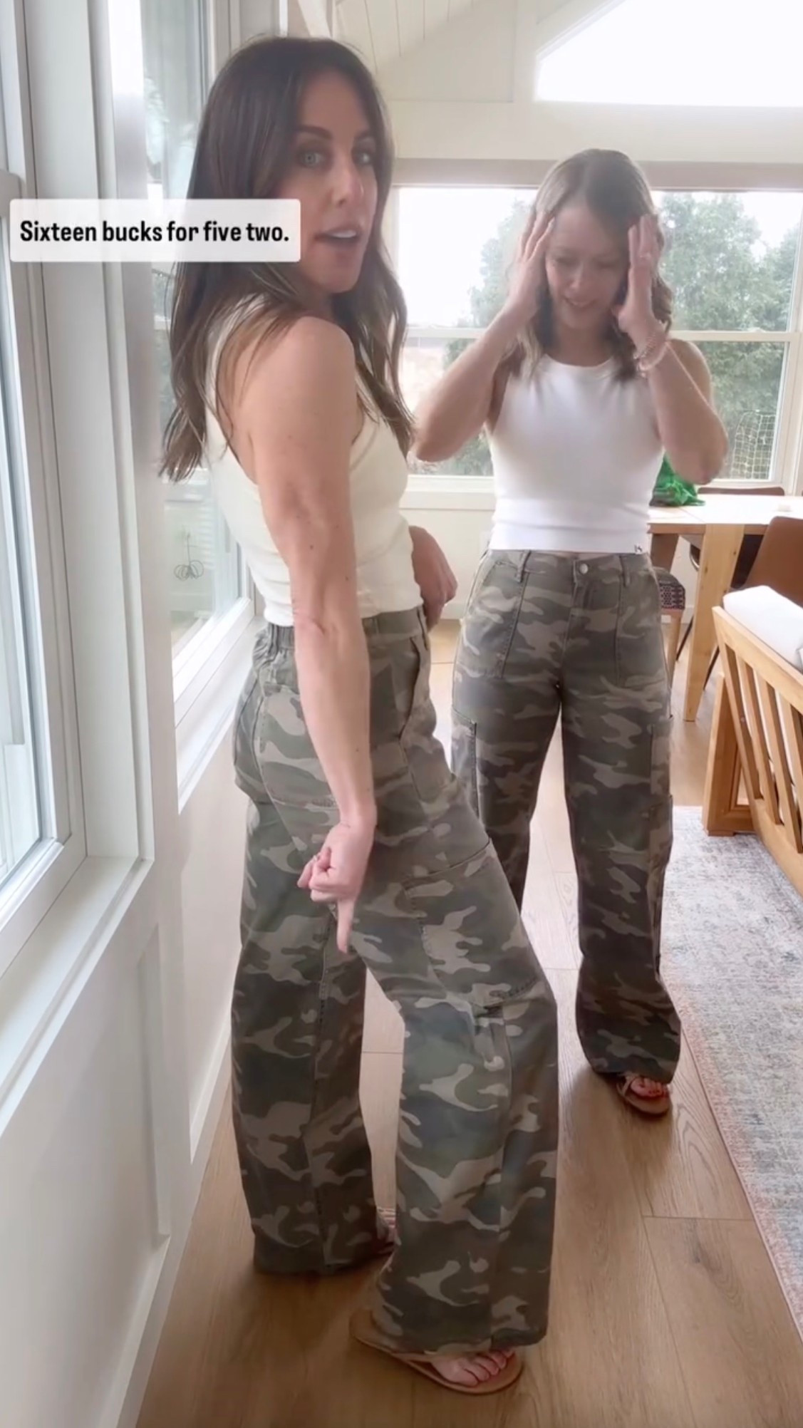 Viral camo cargo pants from Walmart and now available in more prints and colors. Size down one.