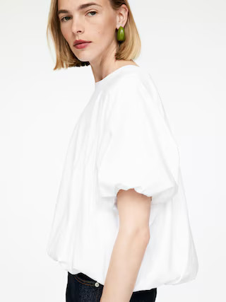 Bubble-Hem T-Shirt – White – Women – ARKET GB | Arket UK