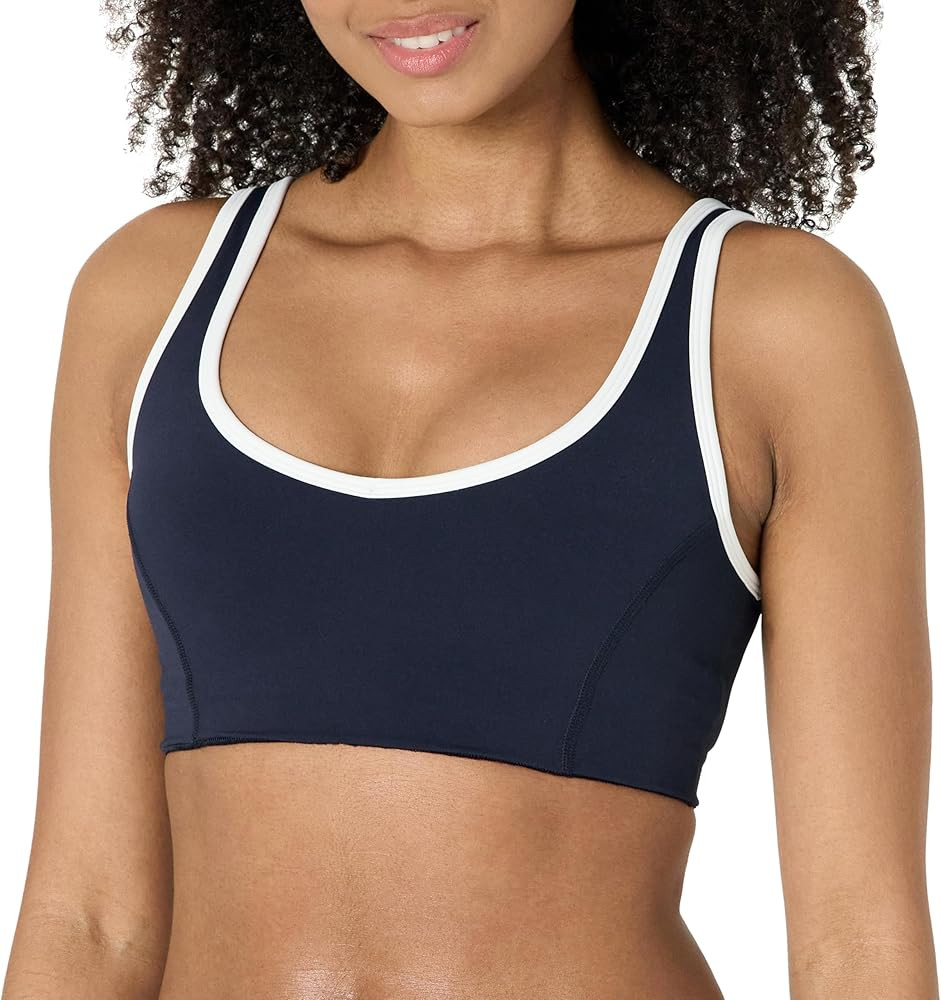 Amazon Essentials Women's Active FormFlex Buttery Soft Light Support V-Neck Sports Bra with Contr... | Amazon (US)