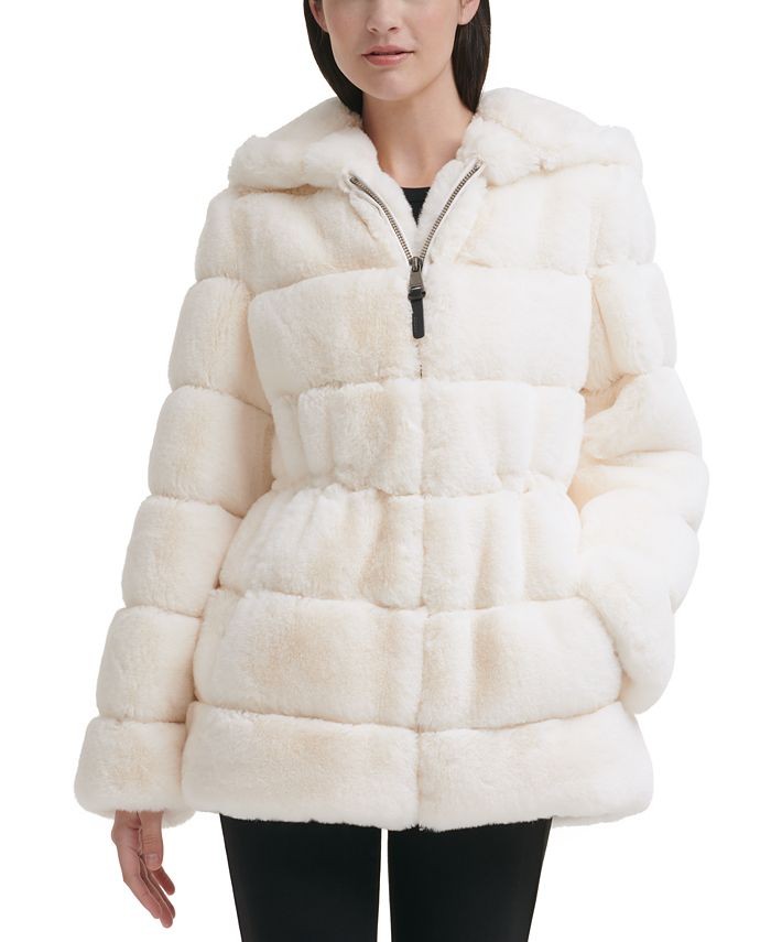 DKNY Hooded Faux-Fur Anorak Coat & Reviews - Coats & Jackets - Women - Macy's | Macys (US)