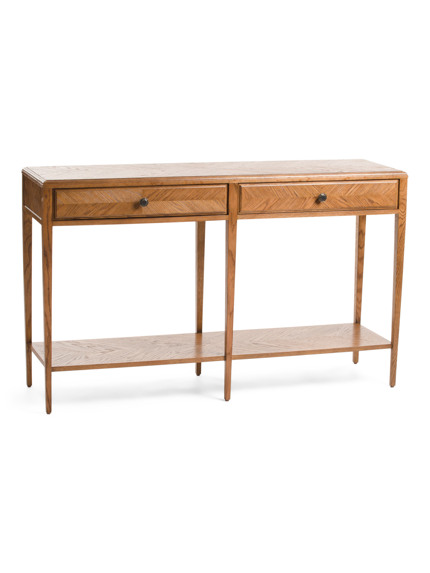 56.5x16x34 Nova Oak Wood Two Frieze Drawer Console Table | Marshalls