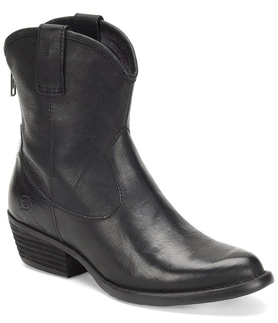 Wynd Leather Western Stacked Block Heel Booties | Dillards