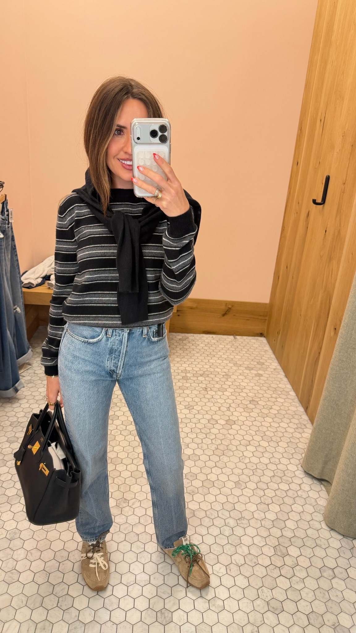 I sized down one so they’d be tighter and have a fitted look, 10/10 recommend! linked a few of my favorite pairs of jeans too! 

spring fashion, spring denim, denim on denim, women’s style, ootd