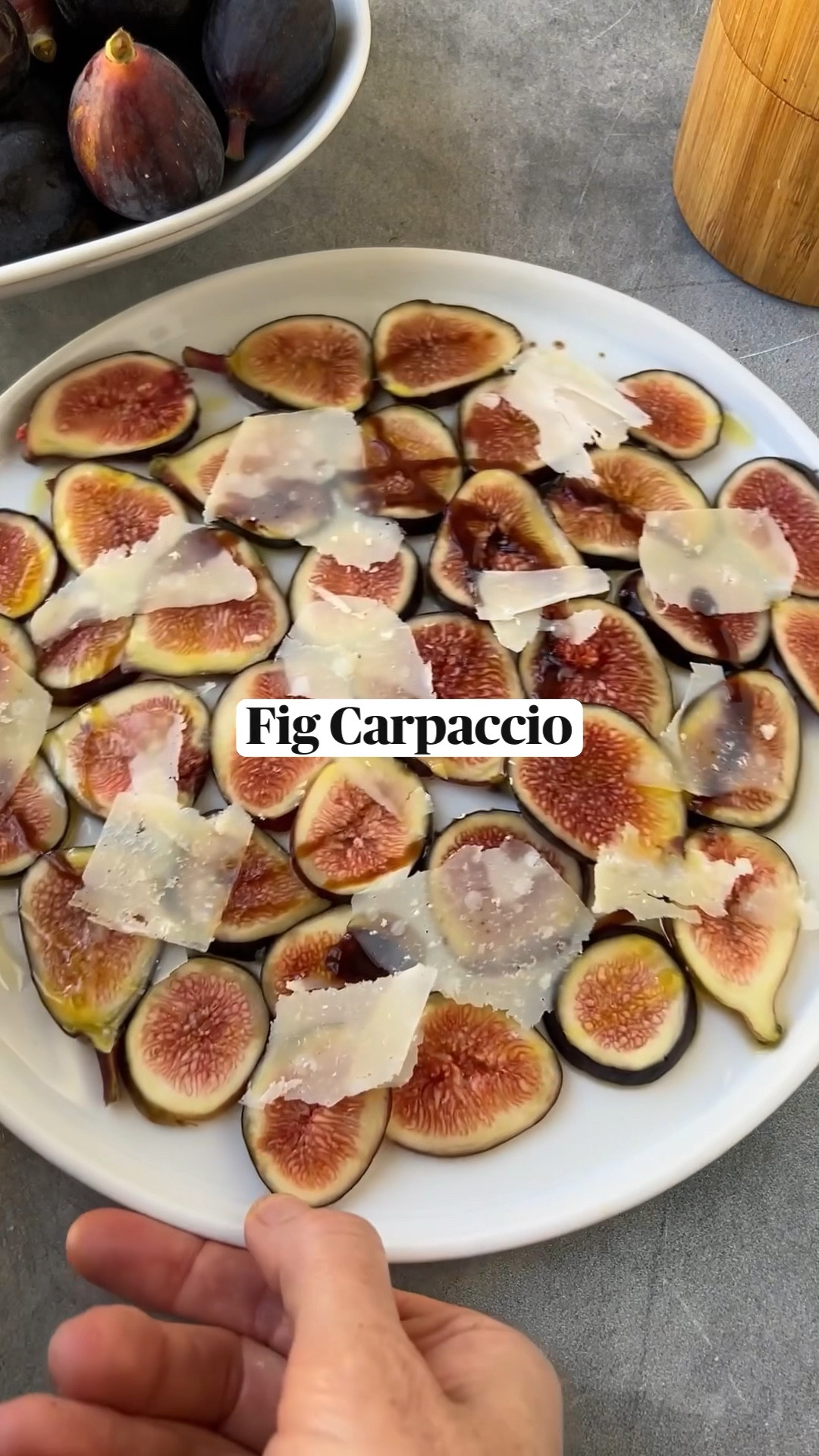 INGREDIENTS

figs
olive oil
balsamic glaze
parmigiano reggiano
salt (as needed)

INSTRUCTIONS

1. Thinly slice figs lengthwise and arrange them on a platter.
2. Dress with olive oil and balsamic glaze.
3. Shave parmigiano reggiano over and enjoy!

Note: the parm reg is likely salty enough but I like to add a bit of flakey salt on top to bring everything all together.

#LTKSeasonal #LTKFindsUnder100 #LTKStyleTip