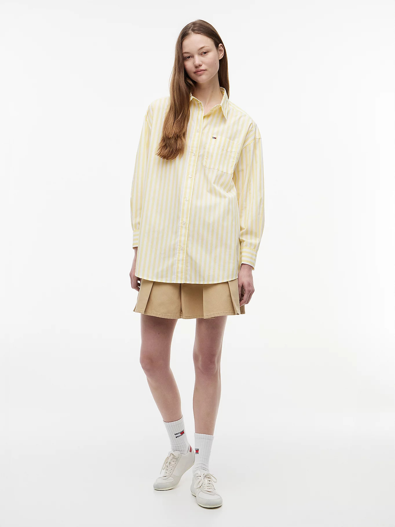 Oversized Fit Poplin Shirt | Yellow | Tommy Hilfiger | Tommy Hilfiger UK