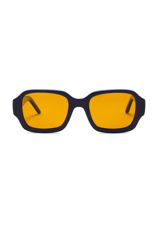 BRU Eyewear Olan Rectangle Sunglasses in Sunset - Orange. Size all. | FWRD 