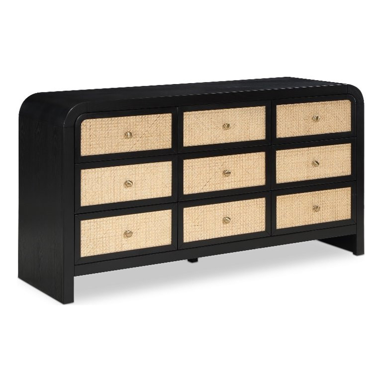 Meridian Furniture Siena Black Ash Wood and Natural Cane Dresser | Walmart (US)