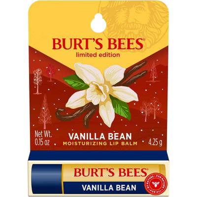 Burt's Bees Holiday Limited Edition Stocking Stuffer Moisturizing Lip Balm - Vanilla Bean - 0.15oz | Target