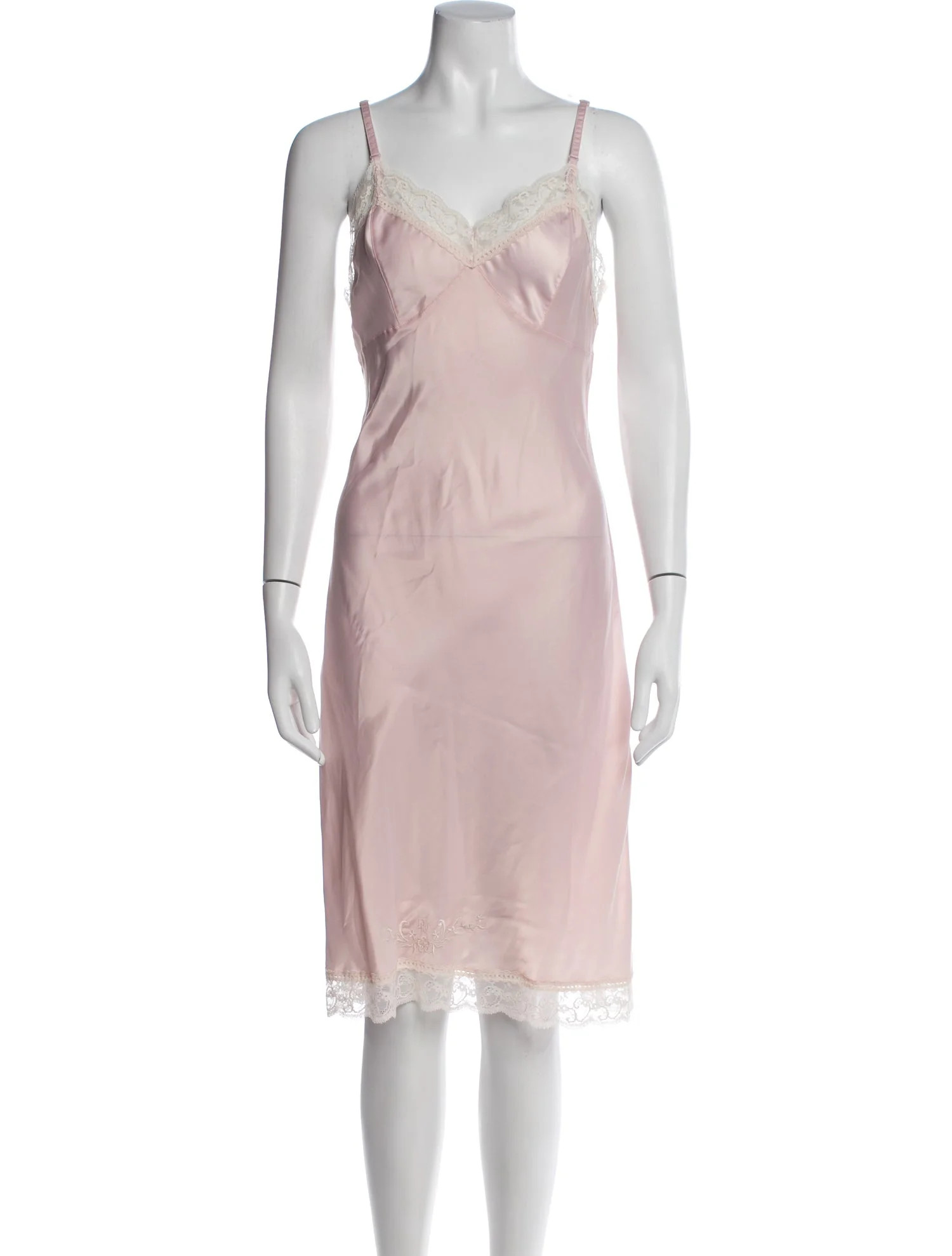 Christian Dior Vintage Lace Trim Embellishment Nightgown - Pink Loungewear, Clothing - CHR586315 ... | The RealReal