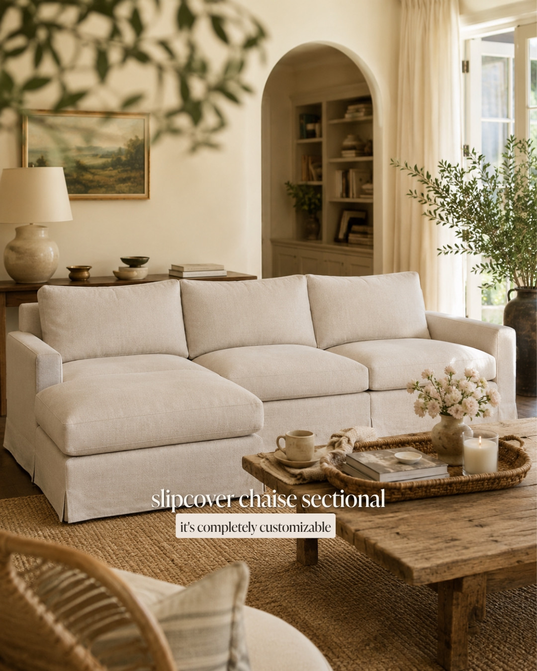 The Sloan slipcovered chaise sectional from Interior Define is THE Nancy Meyers sofa – we said what we said! 

That relaxed, custom slipcover look in a chaise configuration is everything. Fully customizable fabric and configuration so you can make it exactly yours. Worth every penny as the room's anchor piece. 🤍 

 #LTKHome