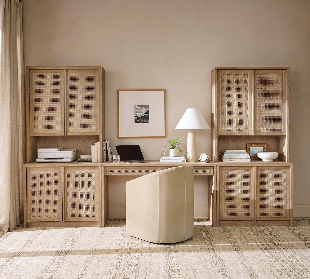 Marina Grand Cane Console Desk with Storage (126") | Pottery Barn (US)