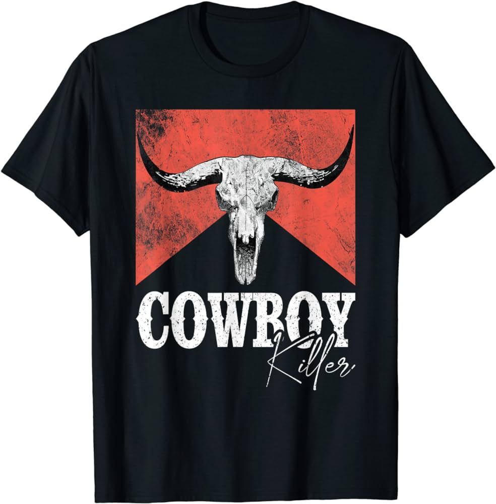 Cowboy Killers Bull Skull Howdy Punchy Western Country Music T-Shirt | Amazon (US)