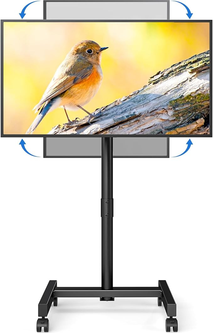 YOMT Mobile TV Cart Rolling TV Stand for 13-50 inch Screens, Tilting and Rotating Mount, Portrait... | Amazon (US)