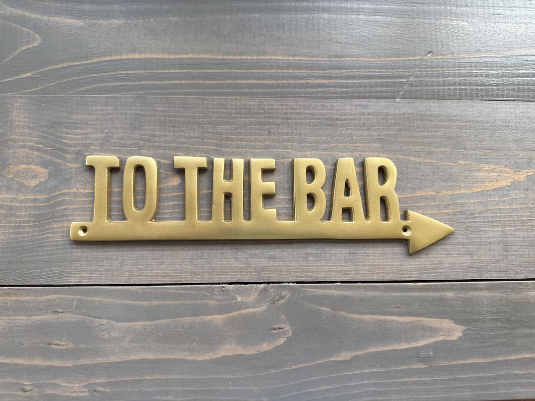 This fun "To The Bar" sign can be used to point to the bar in your home or any area of your home ... | Etsy (US)