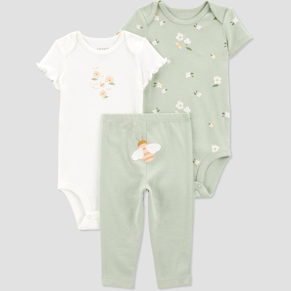 Carter's Just One You®️ Baby Girls' Floral Printed Top & Bottom Set - Green | Target