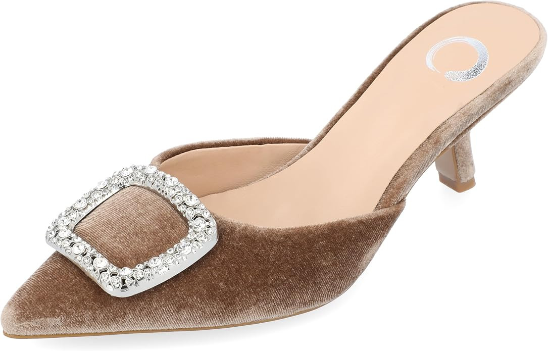 Journee Collection Womens Rishie Slip On Kitten Heel Mule Pump | Amazon (US)