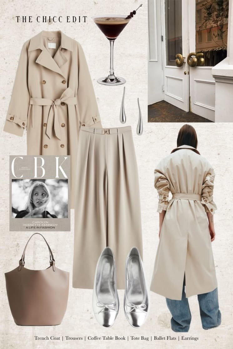 Shop the edit ✍🏻 

#trenchcoat #earrings #flats #handbag #tote outfit workwear watch jeans denim dupe suede Toteme slacks pants YSL 

#LTKgrwm #LTKWorkwear #LTKootd