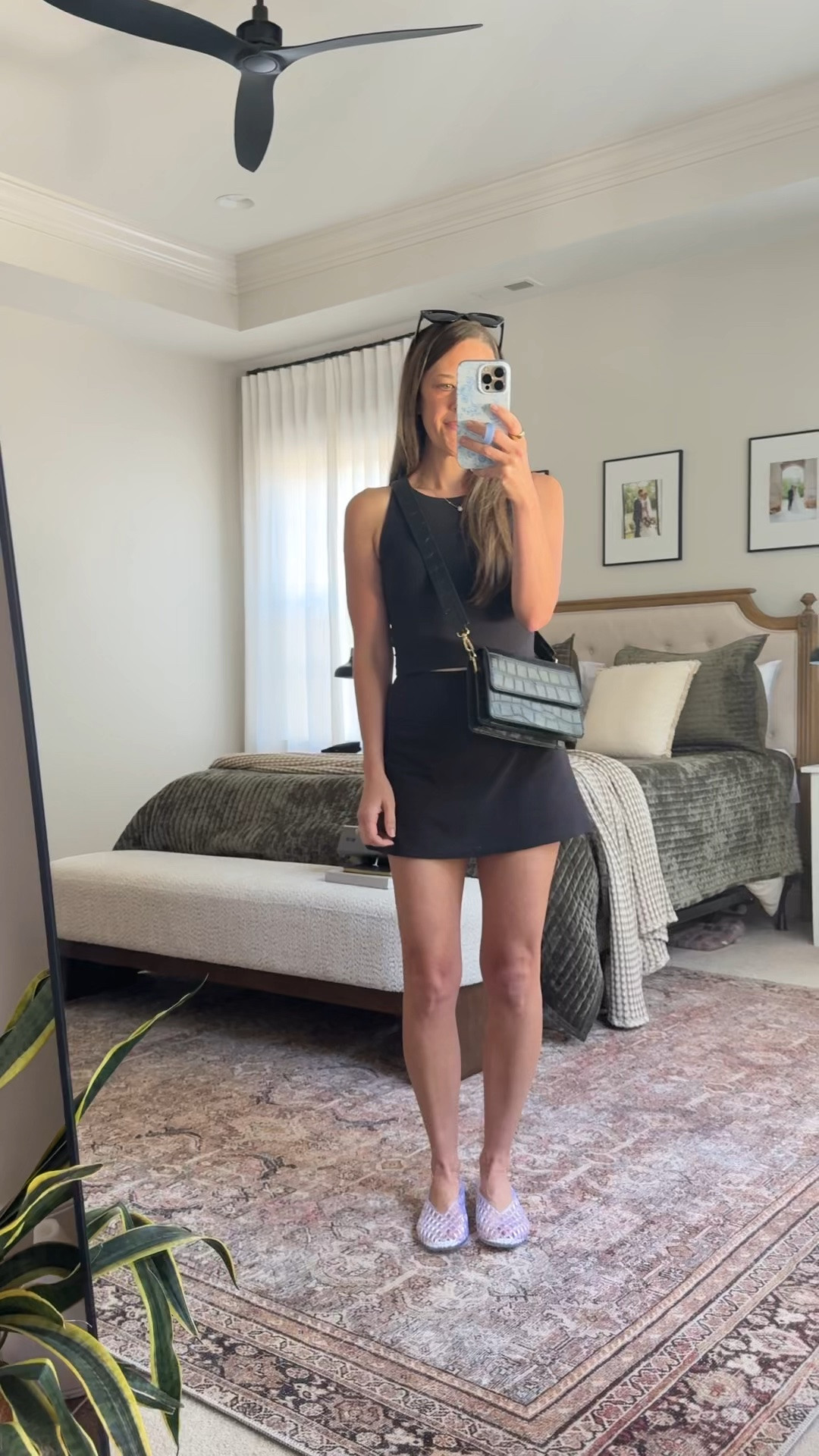 Loving this Colorfulkoala set for an easy mom day outfit 🖤 The crop tank has a built-in bra, and the athletic skort keeps it comfortable for errands, kid activities, travel days, or casual summer weekends. Styled with clear jelly flats + a black Amazon crossbody bag for a simple sporty-chic look.

Sizing note: I’m wearing an XS in the skort, but I wish I had sized up to a small. I’m wearing a small in the top and am glad I went up one size. You could go up two sizes in the top if you want a little extra length.

#LTKootd #LTKgrwm #LTKmomlife