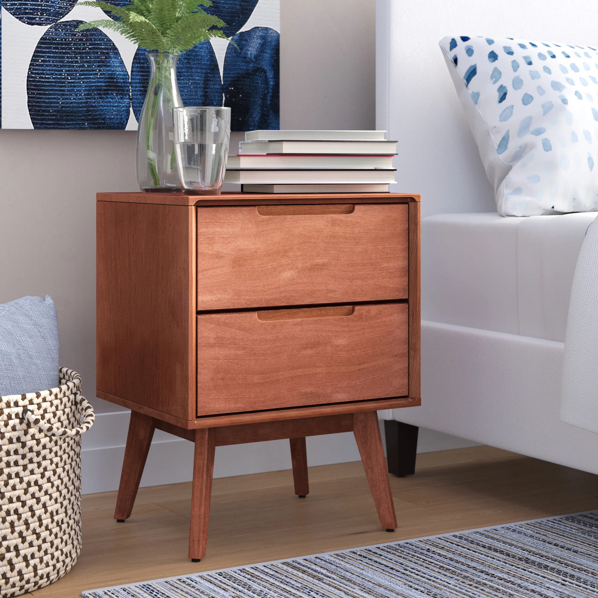 Ormond 2 - Drawer Solid Wood Nightstand cherry colour | Wayfair North America