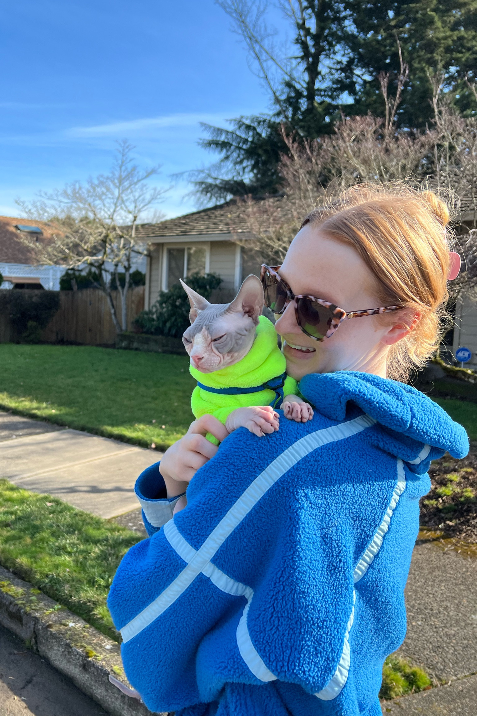 Cozy Amazon Sherpa sweaters. Marshall is wearing a size XL and is 10lbs. I’m wearing a size L for an oversized fit. 

#LTKfindsunder50 #LTKfamily #LTKfitness