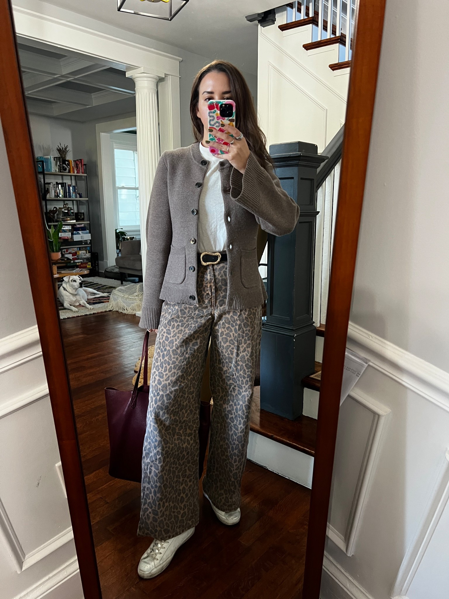 Casual fall outfit cardigan and leopard print jeans.

Old navy. Old navy jeans. Modern citizen. Cardigan. Wool cardigan. Rent the runway. Sneakers. Fall outfit. 

#LTKStyleTip #LTKFindsUnder100 #LTKFindsUnder50